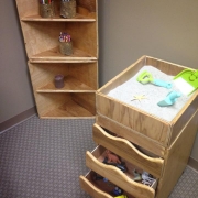 Art Therapy Sand Tray with Drawers and Corner Shelves